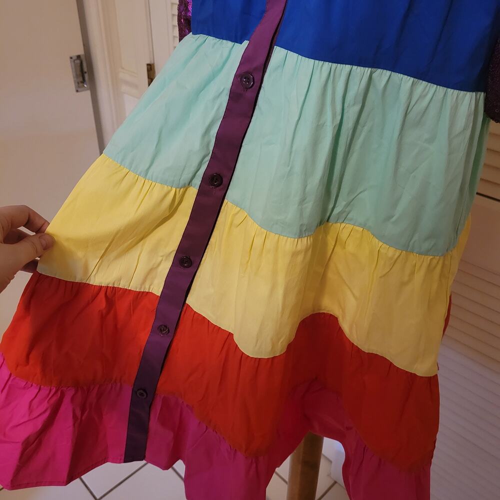 Blue B Collection Multicolor Rainbow Baby Doll T-Shirt Dress Small - Picture 4 of 7